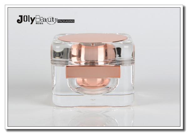 Square Plastic Cream Jars PMMA Cosmetic Cream Plastic Jar 15ml 30ml 50ml