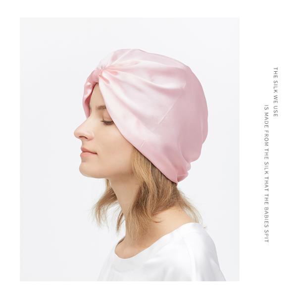 Long Jumbo 100 Mulberry Silk Bonnet 43cm Size For Women Sleep