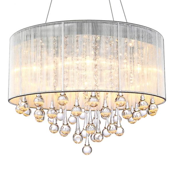 Possin Euro Jolie Sliver Fabric Crystal Ceiling Lights for Hotel Living Room Bedroom (WH-CA-04)