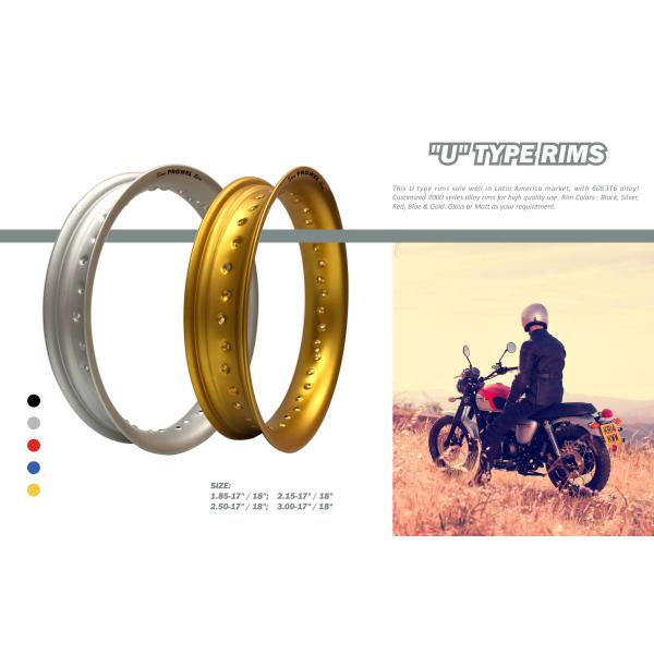 17-Inch Gold Alloy Wheel Rim U 2.50 for South America Market 995kg to 1989kg Capacity