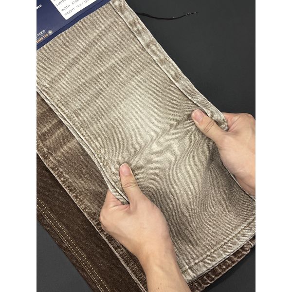 10.9oz Colored Denim Fabric Brown Uniform Denim 170cm - 172.5cm Width OEKO-TEX Certified
