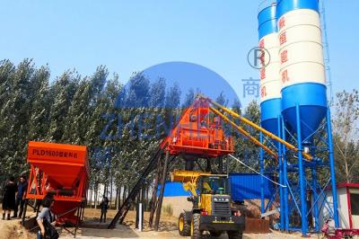HZS50 Stationary Concrete Batching Plant With 3.8m Discharging Height And 12 Months Warranty