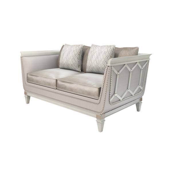 Custom made Hotel Sofa furniture of Light luxury design used Stainless steel frame with White paitning wood