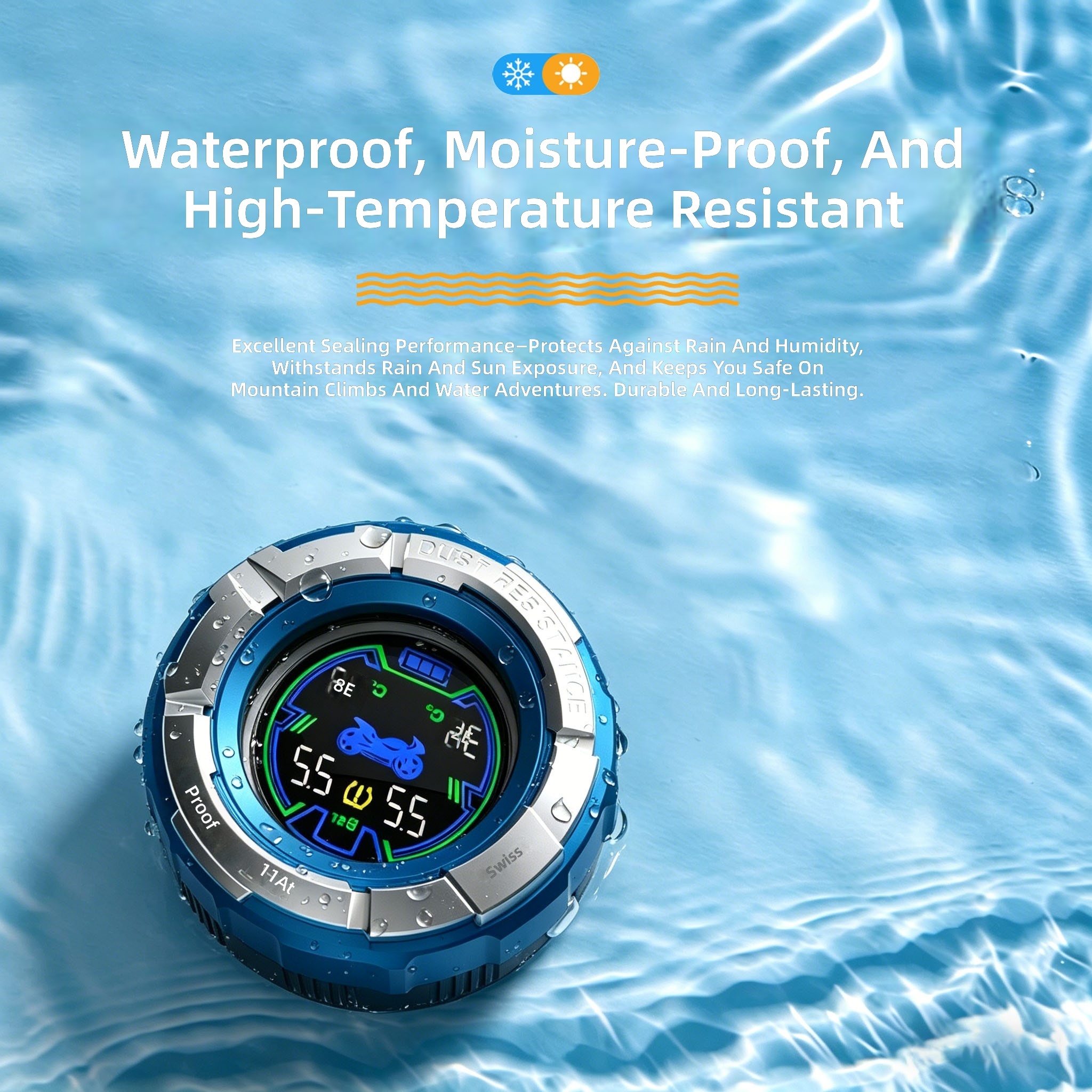 Motorcycle TPMS Tire Pressure Monitoring System LCD Display with External Sensors Real Time Tire Pressure Temperature Monitor