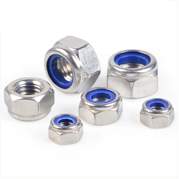 Din 982 Zinc Plated Hex Head Lock Nuts Anti Theft Insert Nylon Lock