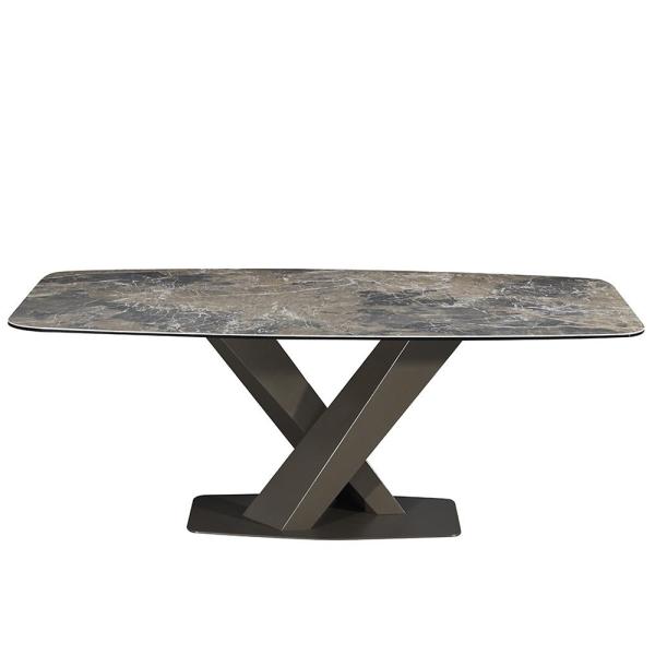Modern Marble  Top Frosted metal Leg Frame Design Living room Furniture  Dinning Table