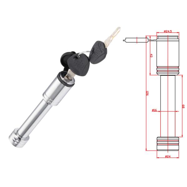 Pièces de remorque en acier chromé remorque à verrouillage à double broche