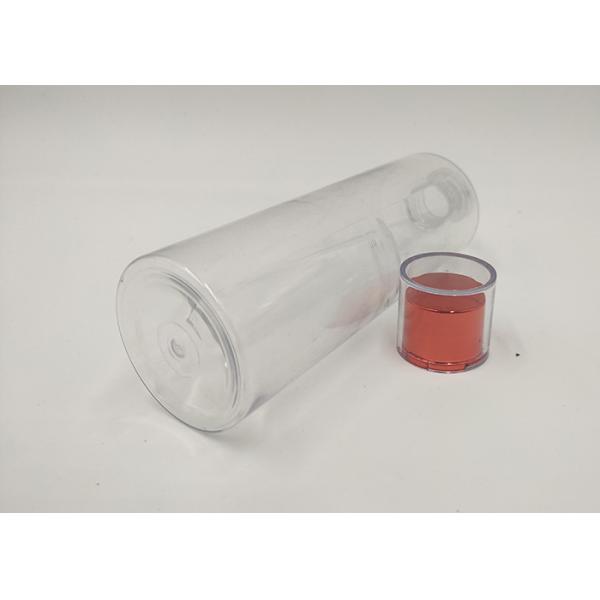 Cylinder Transparent PET Plastic Cosmetic Bottles Double Cap Toner Bottle