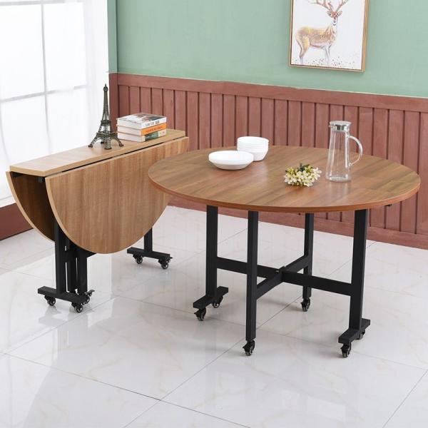 Folding Kitchen Table Dining Desk with Wheels Space Saving, Multipurpose Collapsible for Small