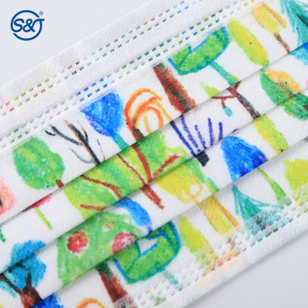 S&J Protective Disposable Printed Face Mask Custom Print Ear Loop Daily Use Kids and Adult Size Print Face Mask