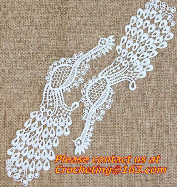 Retro Fashion Cotton Crochet Lace Collar Gorgeous Flower Motif Neckline Faux Collar for Dr