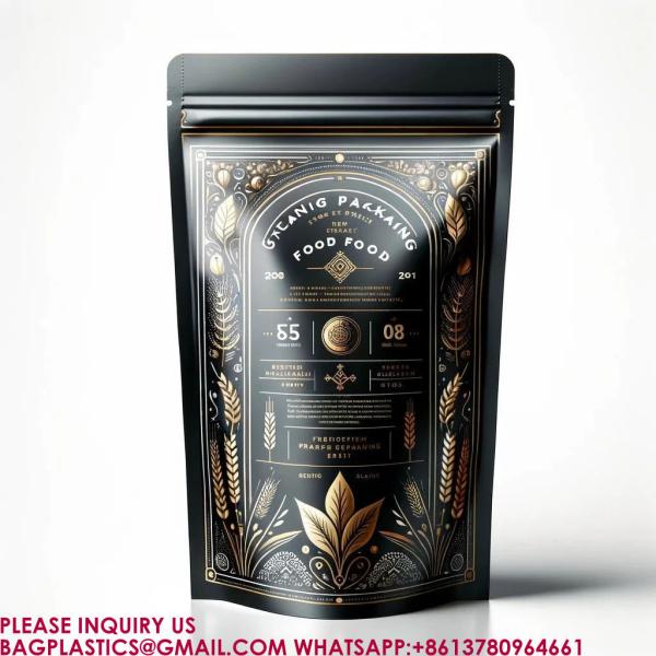 Biodegradable Stand Up Pouch Packaging Food Biscuit Snack Bags Zip seal Lock Mylar Bag
