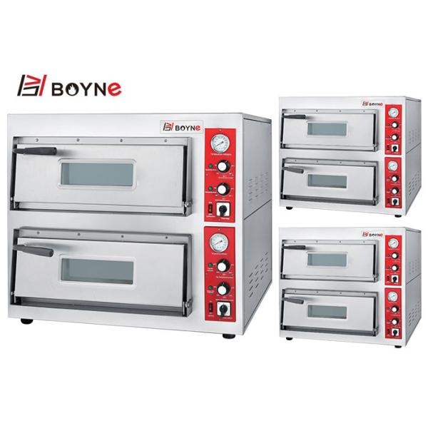 Restaurant Double Layer Pizza Deck Oven Stainless Steel With Timer