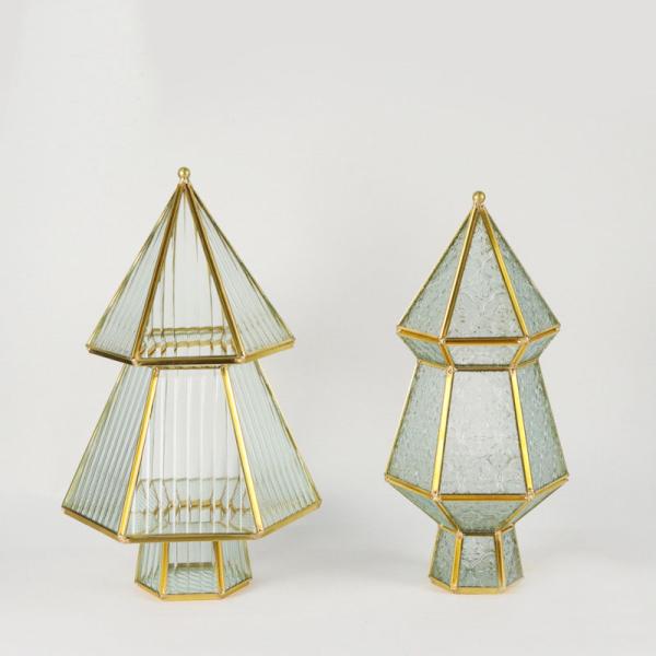 Christmas tree glass artifact garden cover candlestick ornaments desktop storage box pagoda tower logo shape