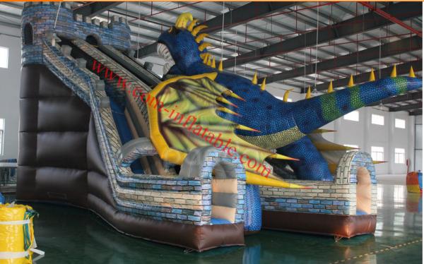 The  chameleon inflatable bouncy castle with slide inflatable dinasour amusement park