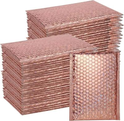 CTCX Custom Mailing Shipping Metallic Holographic Padded Insulated Mailers Foil Glitter Bubble Mailers Metallic Bubble Gift Bag