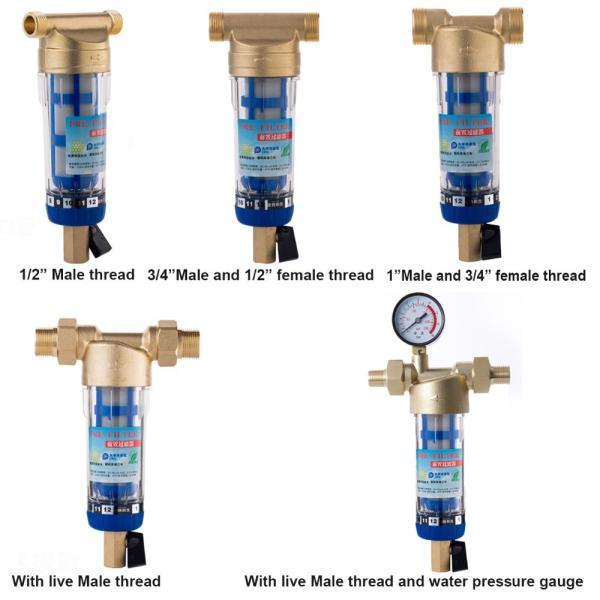 Polyphosphate Filter,Automatic Water Purifier, House Water Filter Systems, Transparent Bottle Pre-Filter With Gauge