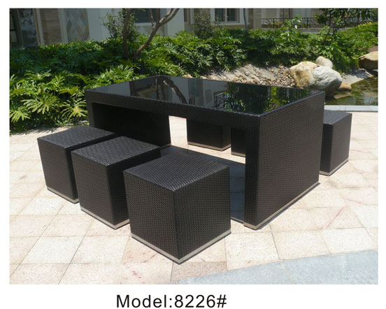 Outdoor rattan wine bar set-8226