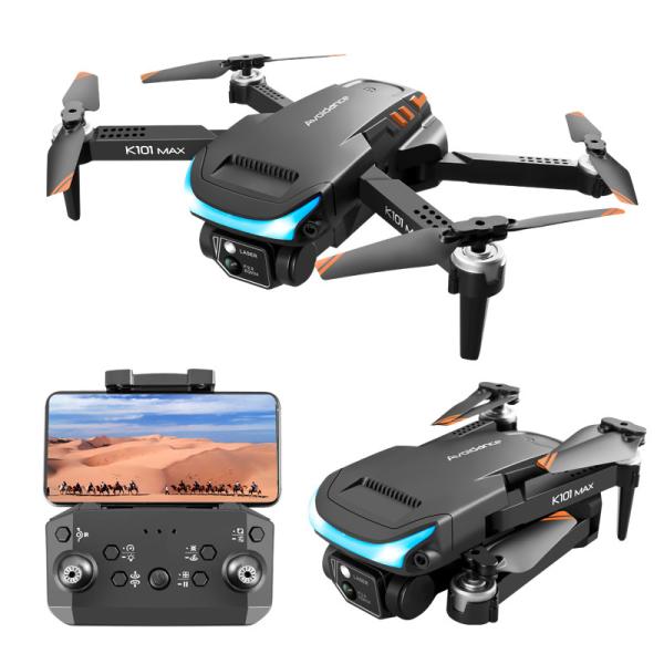 18 Mins Flying Time K101 Max Drone Rc Mini Remote Control Fold Up Smart Hover Three Side Obstacle Avoidance Trajectory Flight 4k Hd Camera Drone