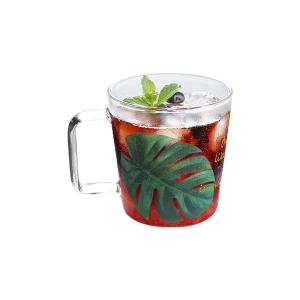 Tamanho personalizado alto do copo de café do vidro de Borosilicate colorido com