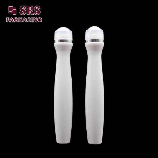 SRS high quality plastic white color 15ml roller ball bottle for eye cream