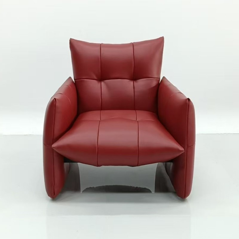 Luxury Modern Single PU Leather Lounge Accent Chair-Durable Eco-Friendly for Bedroom Apartment Living Room Office Use