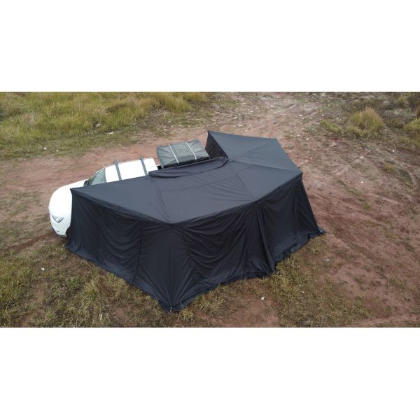 New Arrival Glamping Free Standing 270 360 Degree extra Large  2M Car Roof Top Tent Side Awning with Light