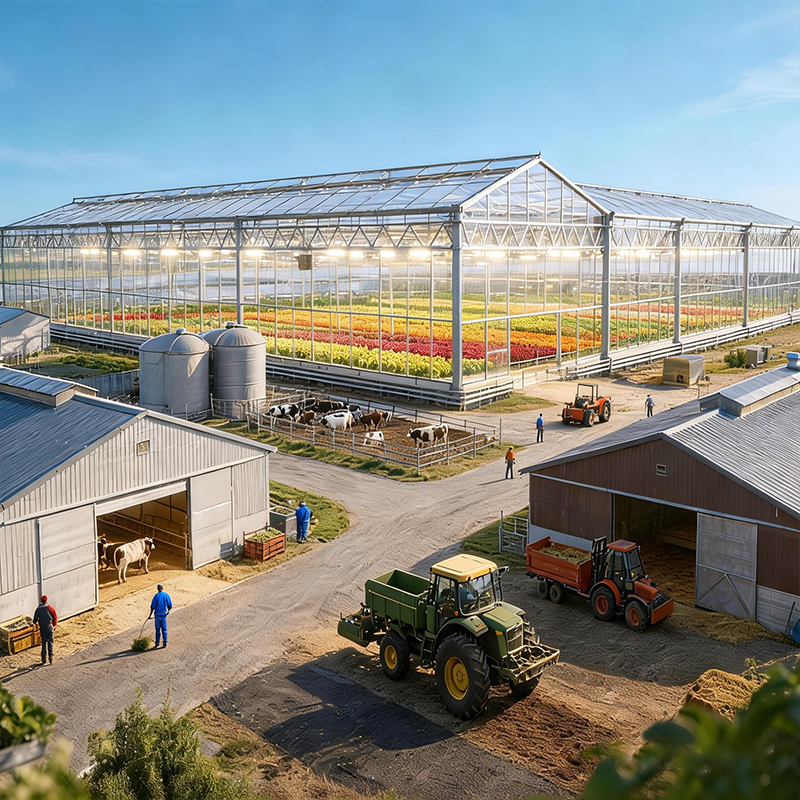 Customizable Agricultural Steel Frame Building for Crops Machinery / Livestock