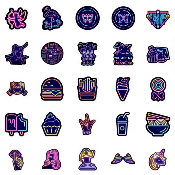 Personalized Neon PVC Kiss Cut Stickers Decals For Home Luggage