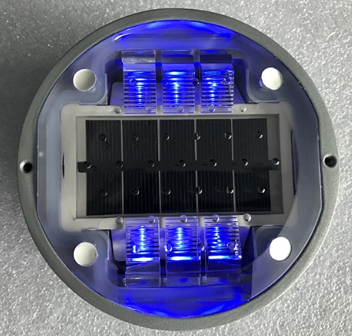 Custom Aluminum Solar Dark Eye Road Studs Blue White For Road Safety