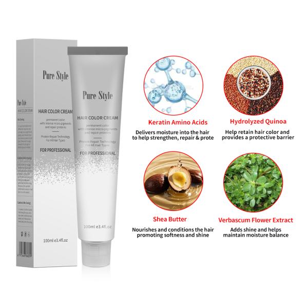 Professional Low Ammonia Natural Herbal Cream Hair Dye Non Allergic