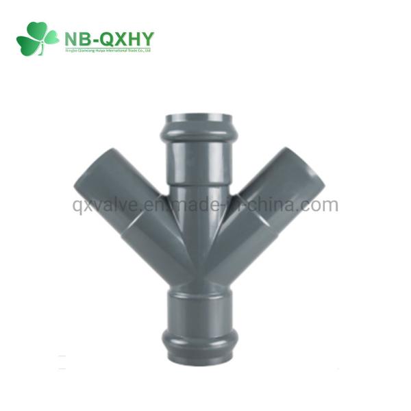 Customizable Wall Thickness PVC Pipe Fitting Plastic 4 Way Tee Lateral Cross Pn10