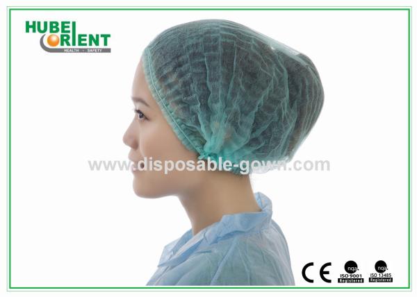 Capuchon polyvalent non tissé jetable à usage hospitalier avec caoutchouc élastique simple ou double