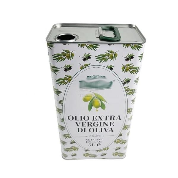 DADI OEM/ODM Olive Food Oil Can 5 Liters Food Oil Can With Plastic Handle Lid