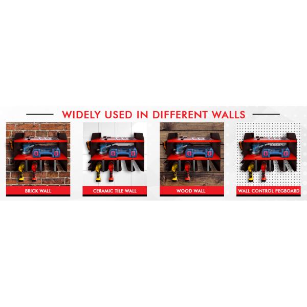 Wall Mounted Power Tool Charging Station with Customizable Logo and Drill Bit Holder