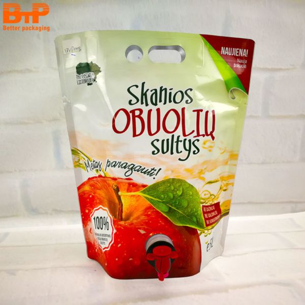 1.5L 2L 3L 5L 10L Aseptic Dispenser Bag in Box with Gravure Printing 9 Colors for Beverage and Liquid Packaging