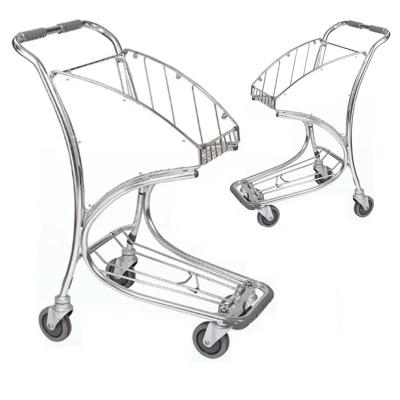 Practical Airport Luggage Carts With Strong Rubber Wheels And Durable Metal Frame