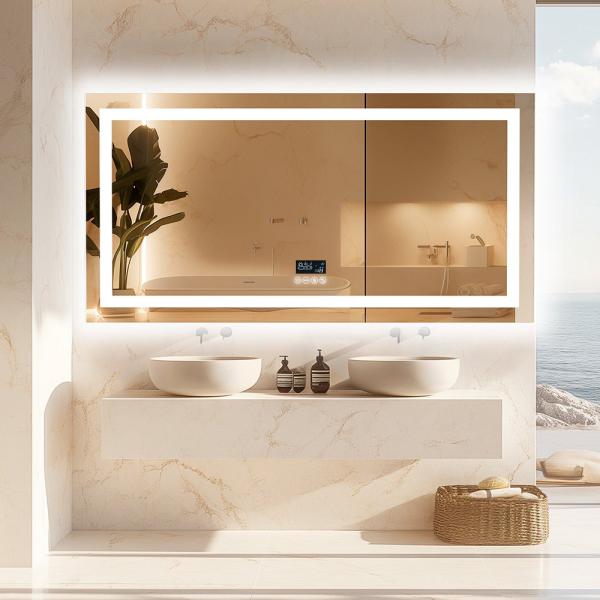 Luxury Hotel Vanity Mirror Waterproof Shatterproof Lighted Bathroom Vanity Mirror