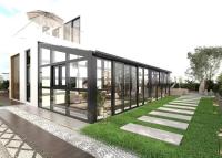 Casa de vidro de balcão Casa de vidro transparente de cubo com corpo de liga de alumínio