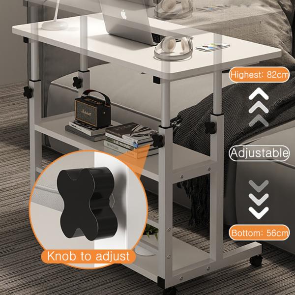 Student Study Height Adjustable Computer Desk Top Wood Modern Cheap Mobile Wheels Laptop Stand Work Station DNZ-16