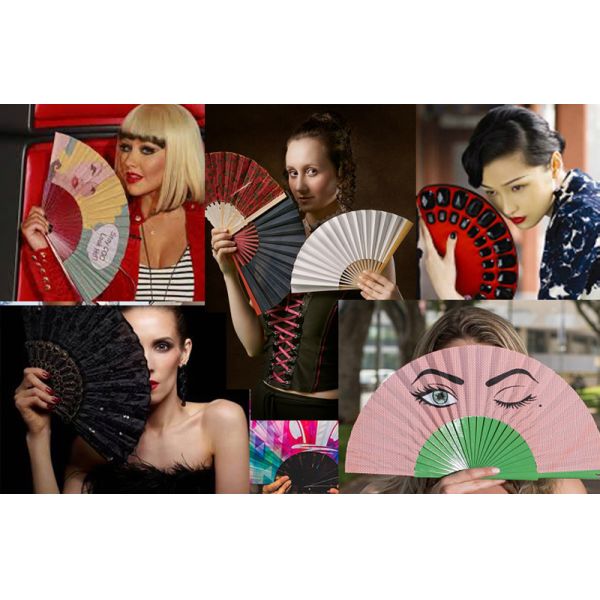 Hot Selling Customized Logo Printed Plastic Foldling Chinese Fan Abanicos De Mano Personalizados