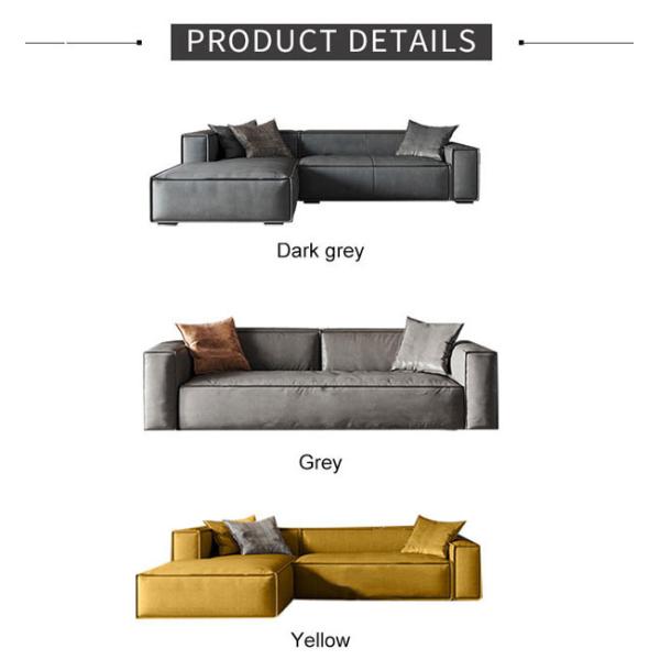 Мебель подковообразной ткани софы 3pcs живущей комнаты секционной желтой роскошная домашняя