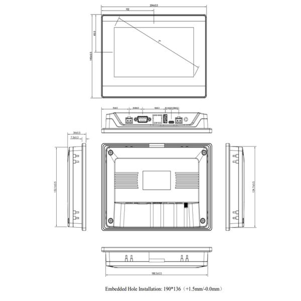800*480 HMI сенсорный экран HMI сенсорная панель 7 дюймов высокая яркость