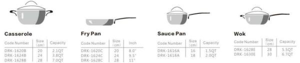 forged cookware set inculding casserole,fry pan,sauce pan,wok with marble coating