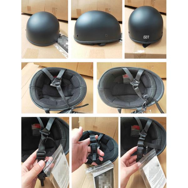 ABS Custom German Style Micro Slim Motorcycle Beanie Helmet DOT Approved