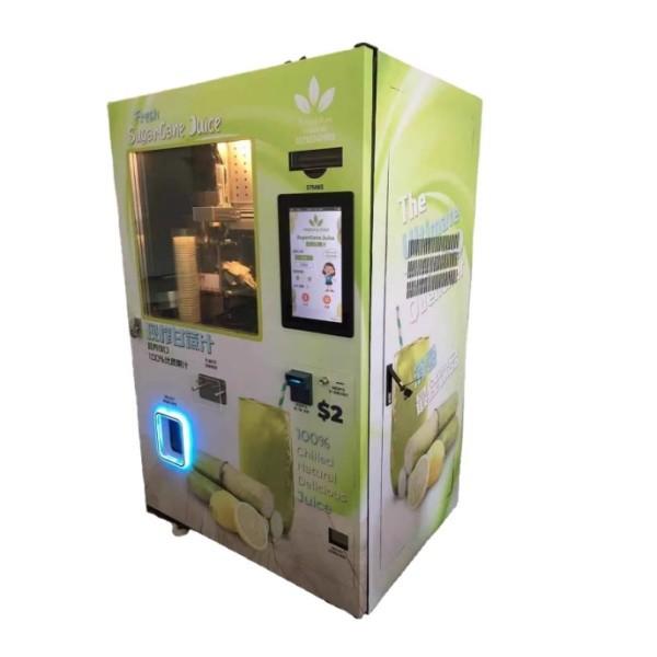 Fresh Sugar Cane Vending Machine Automatic Cleaning System Fruit Juice Vending Machine