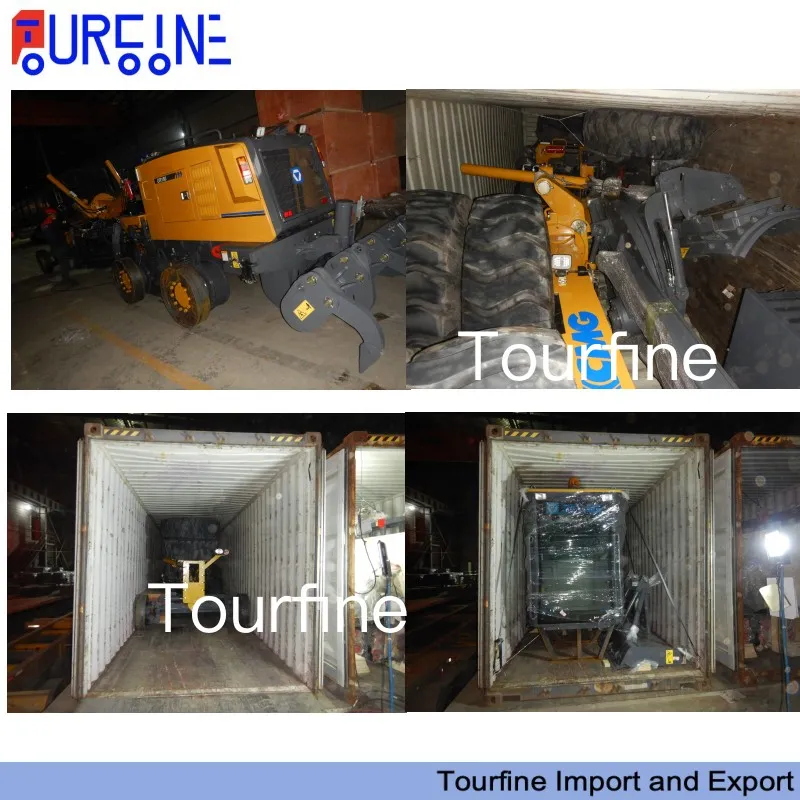 190HP GR180 Motor Grader with Front Blade and Rear Ripper for Road Construction