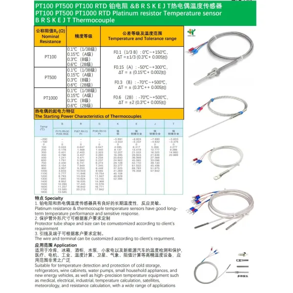 Thread Head Ntc Temperature Sensor PT100 R J Thermocouple Thermal Sensor Switch