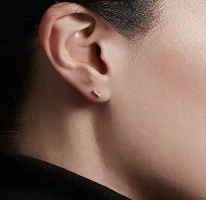 Модные Mini Three Stone CZ Stud 925 серебряные серьги