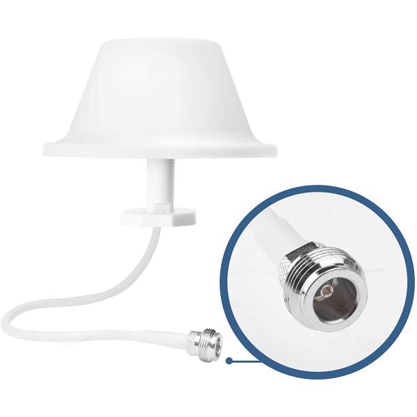 N Female White RG58 Cable 700MHz-2700MHz 5dBi Ceiling Antenna For Repeater